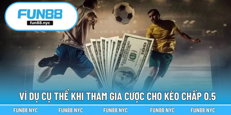 Ví dụ dễ hình dung trong trận đấu với dạng chấp 0.5